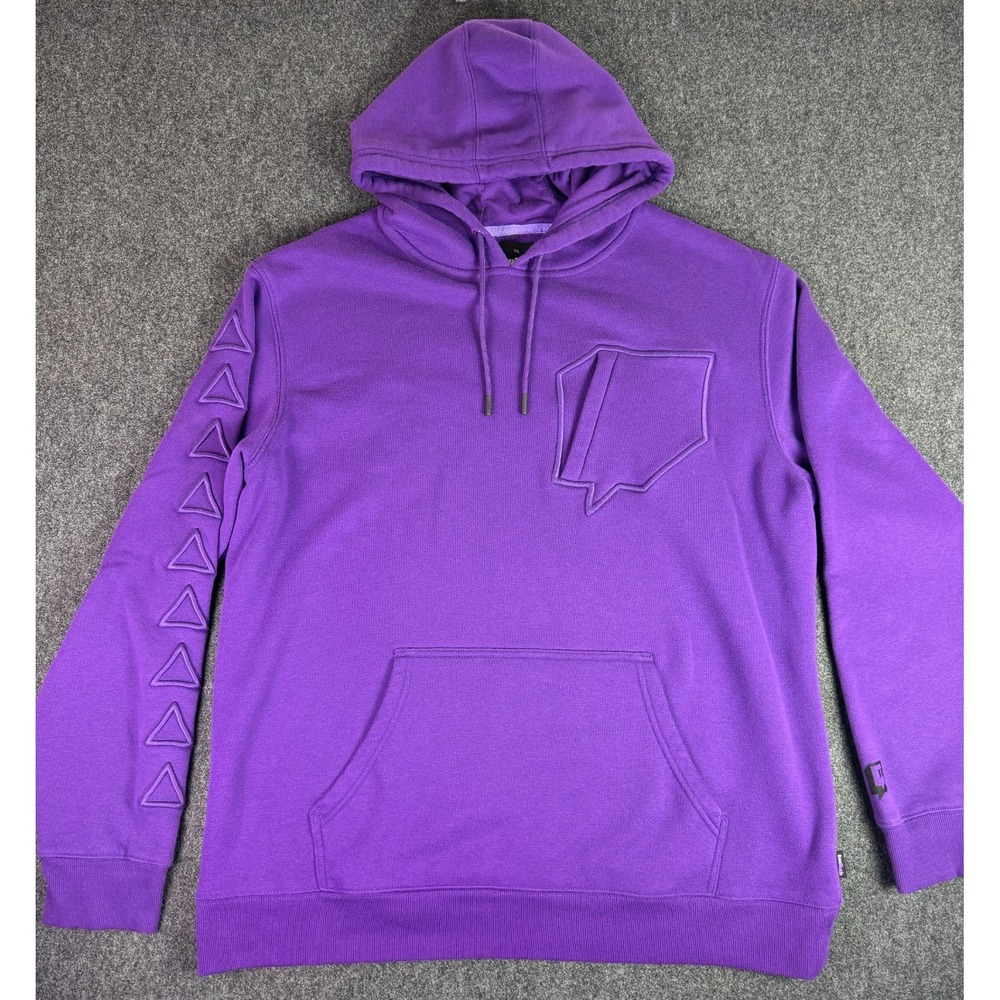 Twitch Official Glitch Zip Pocket Hoodie Men's XXL Hooded Sweatshirt Purple Logo
